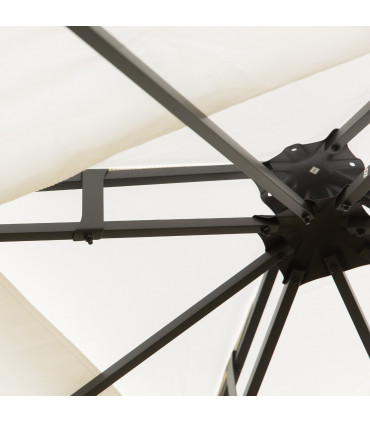 Garden Gazebo Cream White 3m x 3m Vented Roof Metal Frame Polyester 295cm