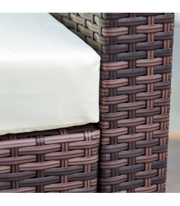 Outdoor Rattan Wicker Sofa Brown 75cmx75cmx64cm PE Rattan Wicker 5 PCS Sofa Set