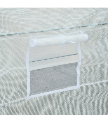 Outdoor Walk-In Poly Tunnel Greenhouse White Galvanized Steel Tube 4.5m x 2m