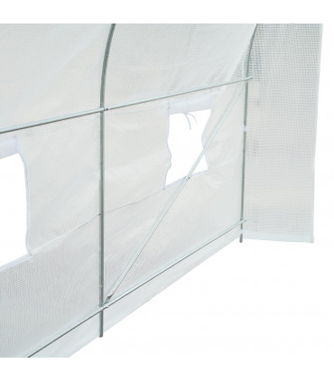 Outdoor Walk-In Poly Tunnel Greenhouse White Galvanized Steel Tube 4.5m x 2m