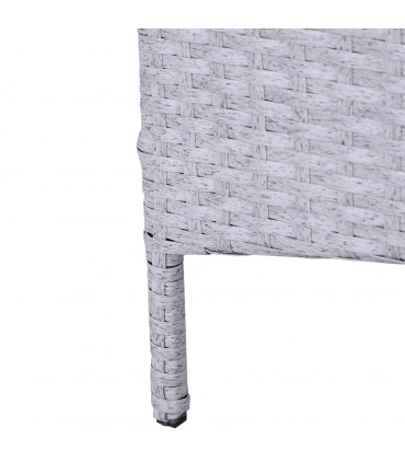 Outdoor Garden Furniture Set 5-Piece PE Rattan Light Grey 71cmx67cmx75cm