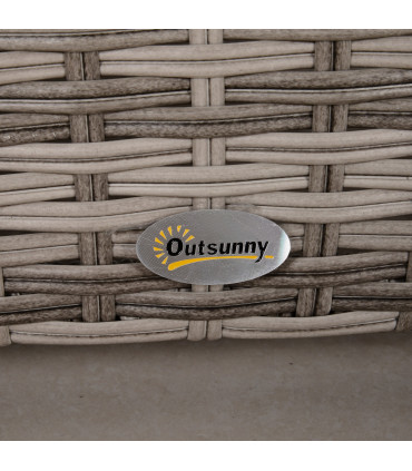  6-Seater Sofa & Coffee Table Rattan Outdoor Garden Furniture Set Grey