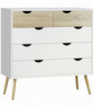 Chest of Drawers 5 Drawer Storage Unit White Oak 99cmx39cmx101cm Solid Wood Legs