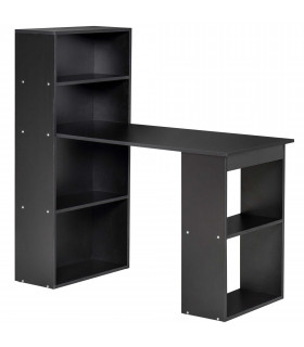 Computer Desk, 120Lx55Dx120H cm - Black, Space saving design, Particle board
