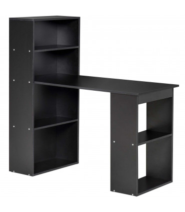 Computer Desk, 120Lx55Dx120H cm - Black, Space saving design, Particle board