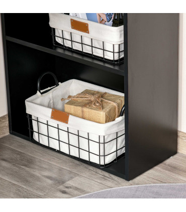 Computer Desk, 120Lx55Dx120H cm - Black, Space saving design, Particle board