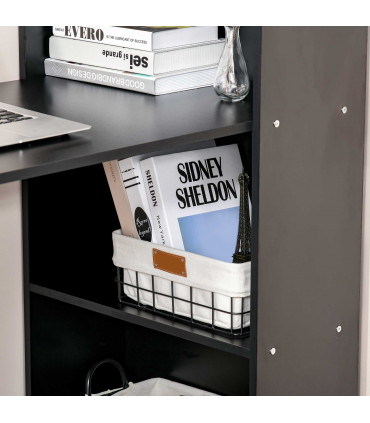 Computer Desk, 120Lx55Dx120H cm - Black, Space saving design, Particle board