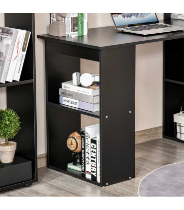 Computer Desk, 120Lx55Dx120H cm - Black, Space saving design, Particle board