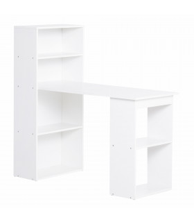Computer Desk, White, 120L x 55D x 120H cm, Particle board, Space saving design