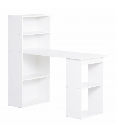 Computer Desk, White, 120L x 55D x 120H cm, Particle board, Space saving design