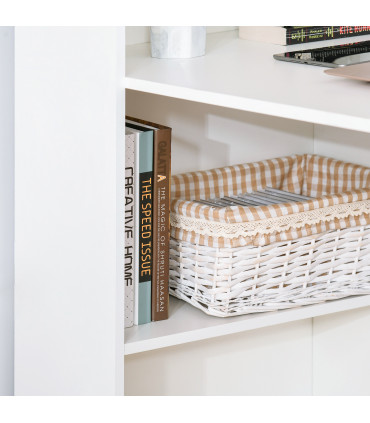 Computer Desk, White, 120L x 55D x 120H cm, Particle board, Space saving design