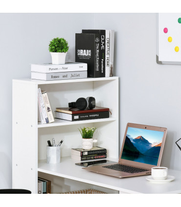 Computer Desk, White, 120L x 55D x 120H cm, Particle board, Space saving design