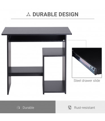 Computer Desk, 73.5H cm-Black, Particleboard, 80L x 45W x 73.5H cm