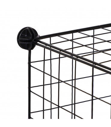 DIY 6 Cube Wire Storage Cabinet Organiser, 111L x 37W x 111Hcm-Black