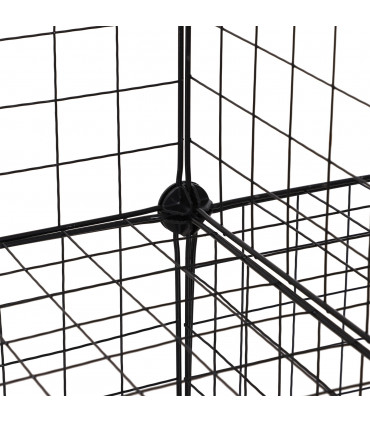 DIY 6 Cube Wire Storage Cabinet Organiser, 111L x 37W x 111Hcm-Black