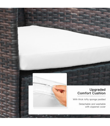 Garden Furniture Dining Set 7Pc Rattan Brown PE Rattan Steel 150cmx80cmx74cm