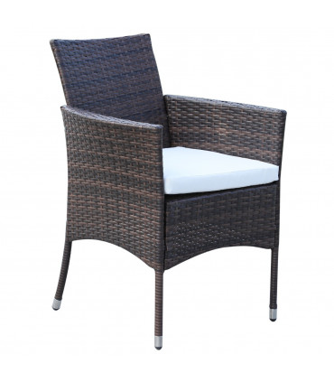 Garden Furniture Dining Set 7Pc Rattan Brown PE Rattan Steel 150cmx80cmx74cm