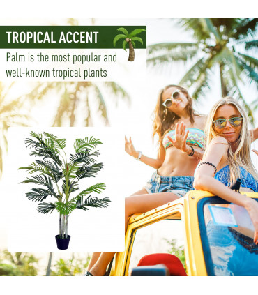 Artificial Plant Tree, 150cm, Crepe Leaves, Black Pot, Indoor Outdoor Use