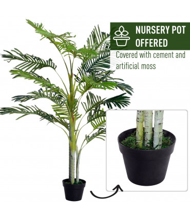 Artificial Plant Tree, 150cm, Crepe Leaves, Black Pot, Indoor Outdoor Use
