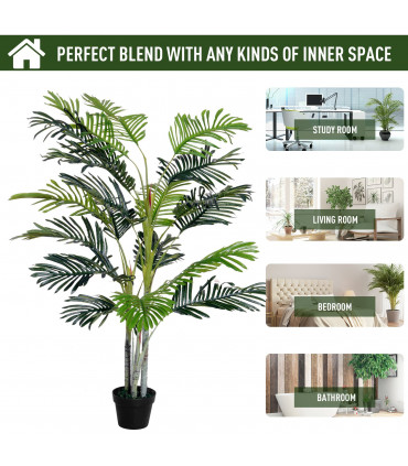 Artificial Plant Tree, 150cm, Crepe Leaves, Black Pot, Indoor Outdoor Use