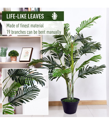 Artificial Plant Tree, 150cm, Crepe Leaves, Black Pot, Indoor Outdoor Use