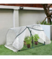 Greenhouse Mini PVC Cover Steel Frame White 99cm x 71cm x 60cm Compact Portable