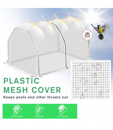 Greenhouse Mini PVC Cover Steel Frame White 99cm x 71cm x 60cm Compact Portable