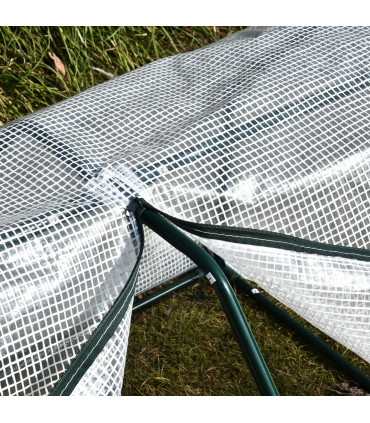 Greenhouse Mini PVC Cover Steel Frame White 99cm x 71cm x 60cm Compact Portable
