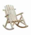 Wood Rocking Chair Burlywood 96L x 66W x 98H cm Durable Cedar Wood Armchair