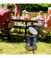  Cast Iron Ceramic Kamado Charcoal BBQ Oven Black 20 KG