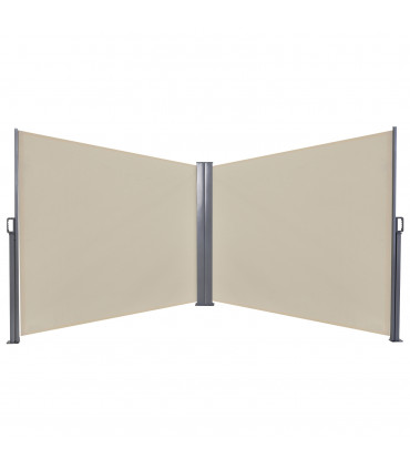 Awning 6m x 1.6m Beige Polyester Cloth Patio Side Canopy for Home and Business