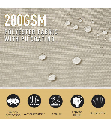 Awning 6m x 1.6m Beige Polyester Cloth Patio Side Canopy for Home and Business