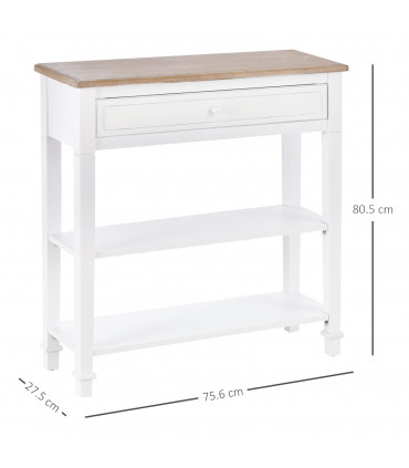 MDF Wide Drawer Console Table White