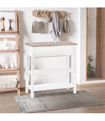 MDF Wide Drawer Console Table White