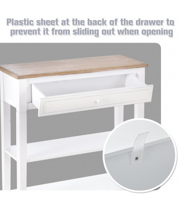MDF Wide Drawer Console Table White