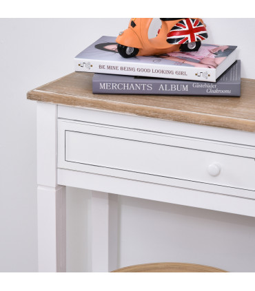 MDF Wide Drawer Console Table White