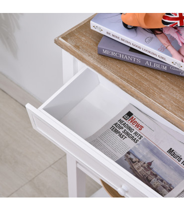 MDF Wide Drawer Console Table White