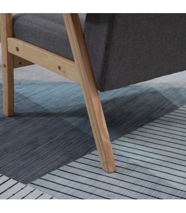 Linen Upholstered Pine Wood Accent Armchair Grey/Oak