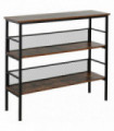 Industrial 3-Tier Display Shelf Rustic Brown MDF 100 cm x 32 cm x 92 cm