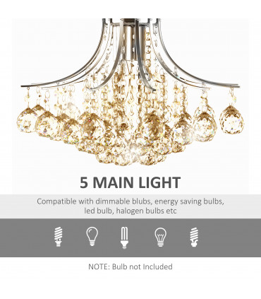 Ceiling Lighting Chandelier Modern K9 Crystal Transparent 40 x 28 H (cm)