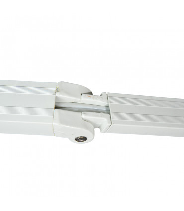 Manual Retractable Awning 395cm x 300cm Grey 100% Polyester Easy Installation