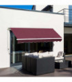 Awning Manual Retractable Red 295cm x 250cm x 160cm Polyester PU Coating