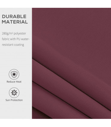 Awning Manual Retractable Red 295cm x 250cm x 160cm Polyester PU Coating