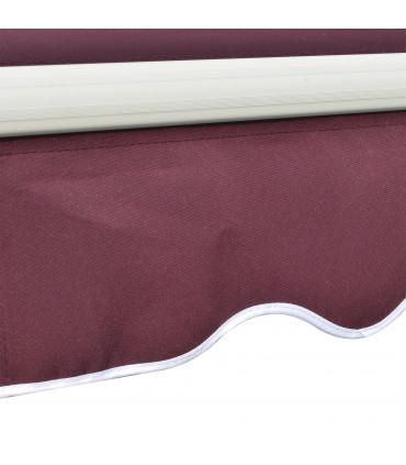 Awning Manual Retractable Red 295cm x 250cm x 160cm Polyester PU Coating