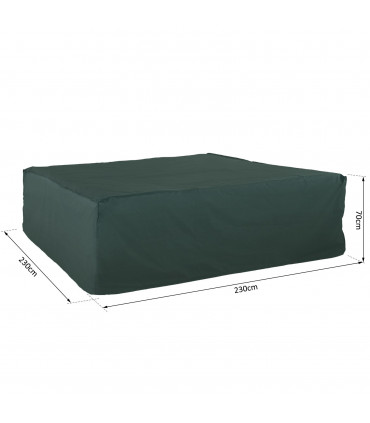 Outdoor Furniture Cover PVC Coated Large Square 600D Waterproof Green