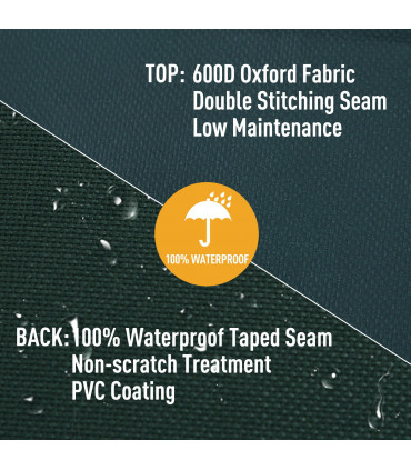 Outdoor Furniture Cover PVC Coated Large Square 600D Waterproof Green