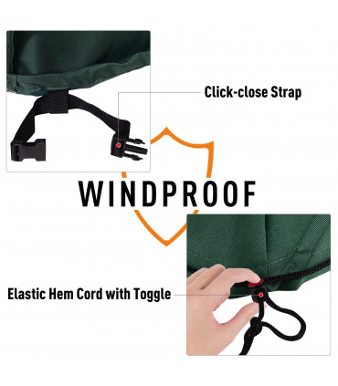 Outdoor Furniture Cover PVC Coated Large Square 600D Waterproof Green