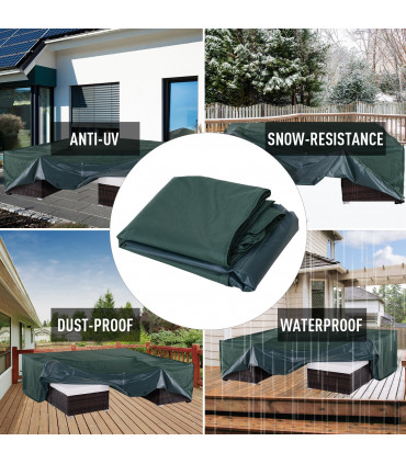 Outdoor Furniture Cover PVC Coated Large Square 600D Waterproof Green