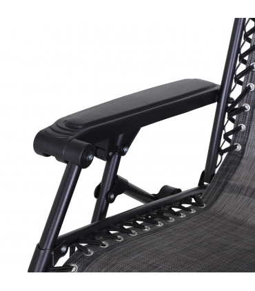 Steel Frame Zero Gravity Outdoor Chair Grey 90cm x 67cm x 110cm Canopy