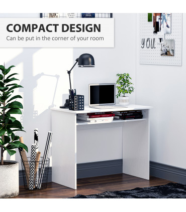 Study Desk White 90cmx50cmx74cm Particle Board Simple Style Sturdy Workstation